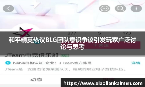 和平精英热议BLG团队意识争议引发玩家广泛讨论与思考